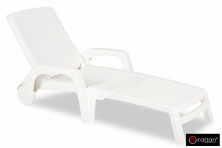 Шезлонг B:rattan MIAMI складной, белый