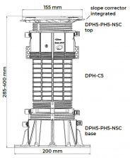 DPH-7-PH5 285-400 мм регулируемая опора с корректором уклона