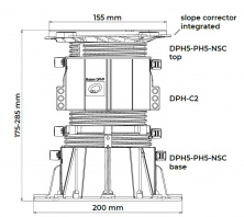DPH-6-PH5 175-285 мм регулируемая опора с корректором уклона